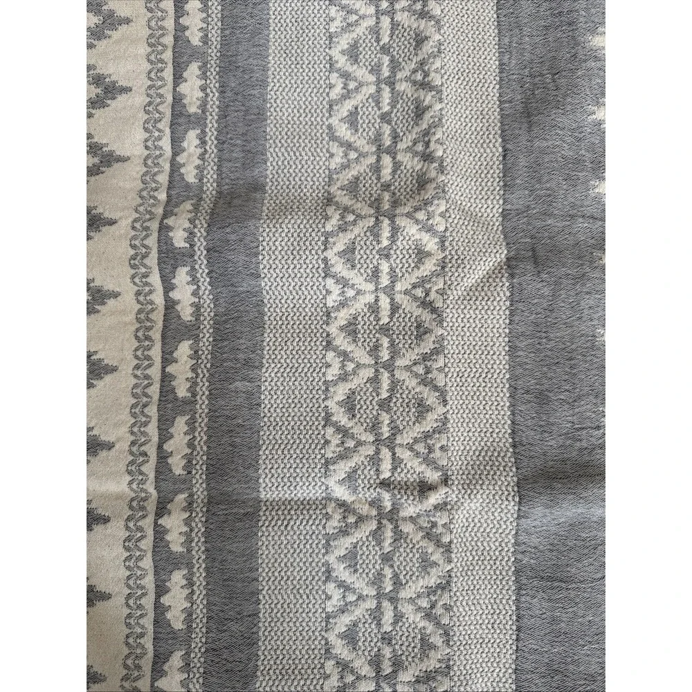 Pottery Barn Fair Isle Jacquard KING Sham - Gray/ Ivory- NEW 36x20